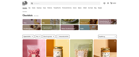 Online store of the Shopware customer "KoRo"